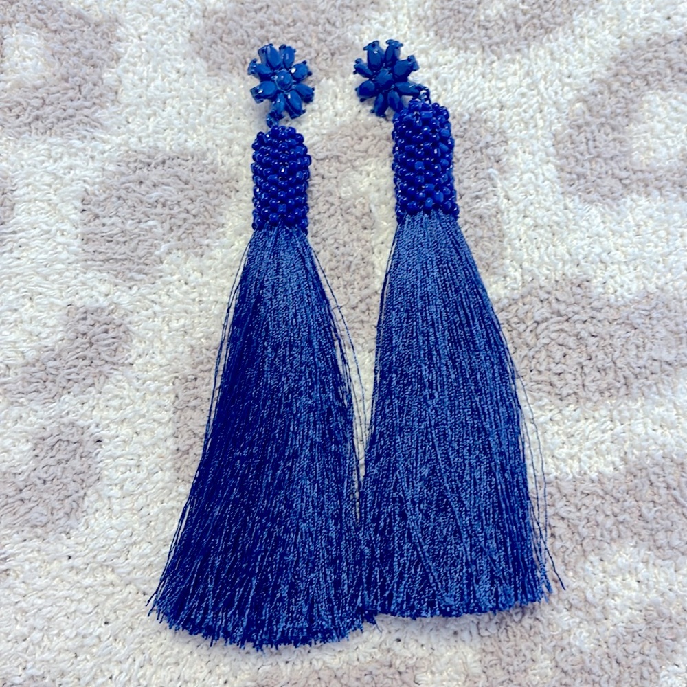 Baublebar blue tassel earrings